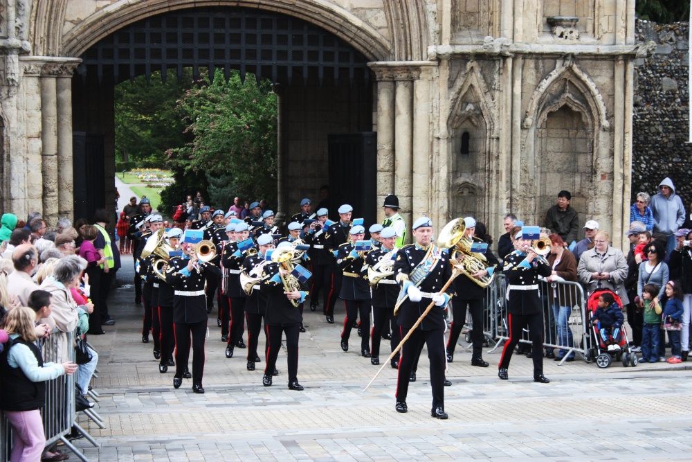 Marching out of Abbey Gardens