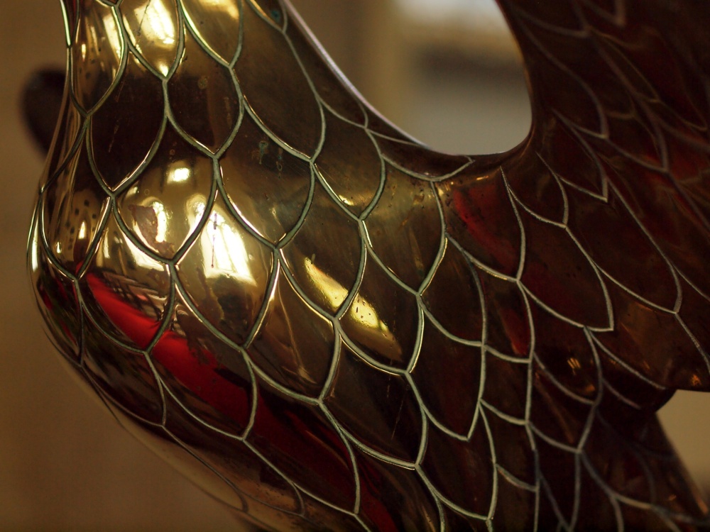 Brass eagle in All Saints' Church, Mixbury, Oxfordshire
