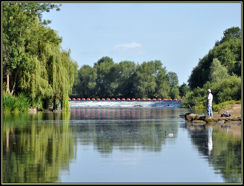 Lincomb Weir, another morning and another fisherman.