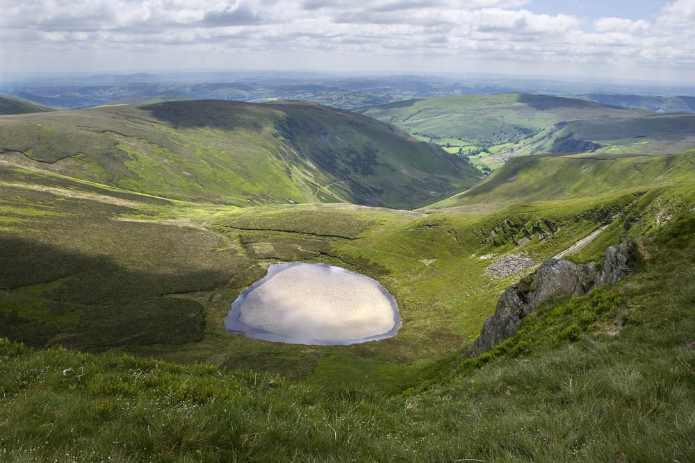 Llyn Lluncaws from Moel Sych
