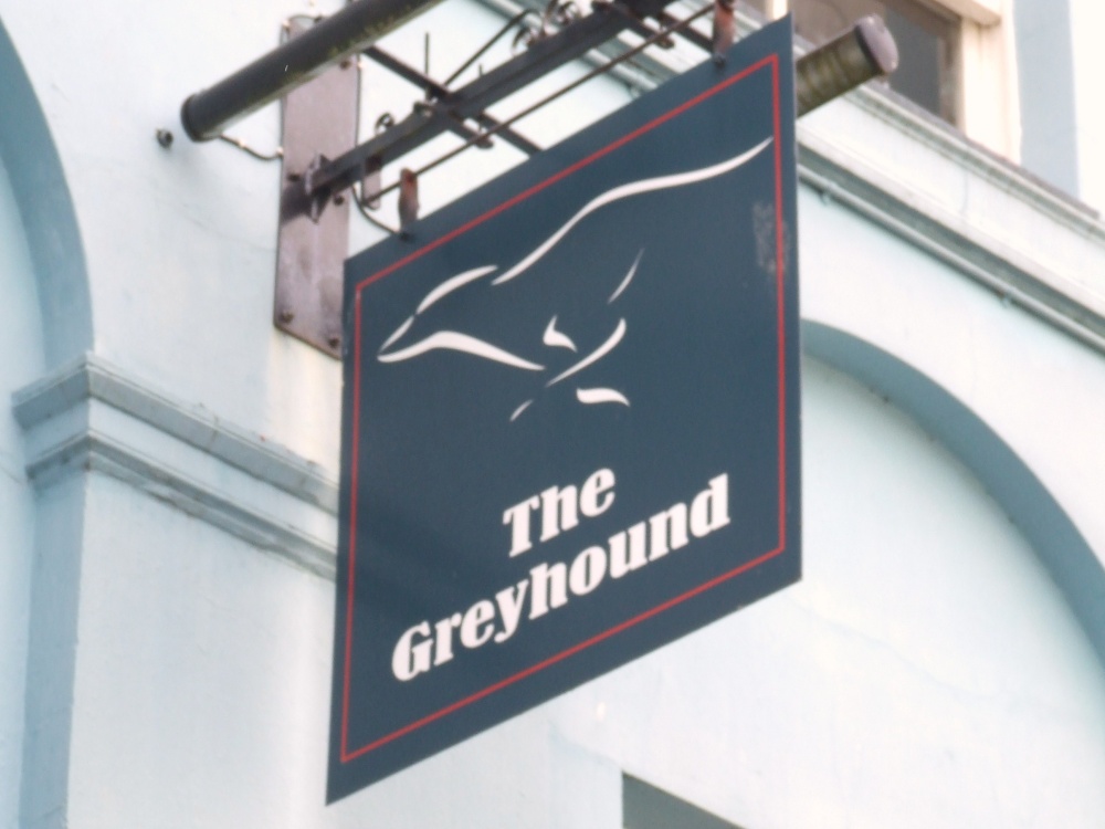 The Greyhound Public House Sign (Now Closed)