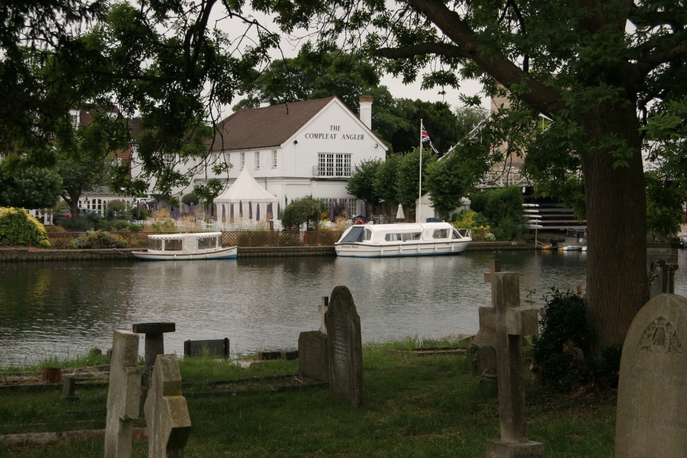 View from All Saints Churchyard, Marlow, looking across to the Compleat Angler