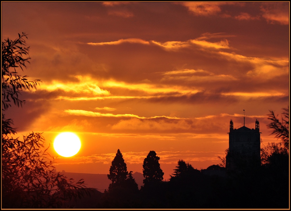 Photograph of Sunrise over Tewkesbury.