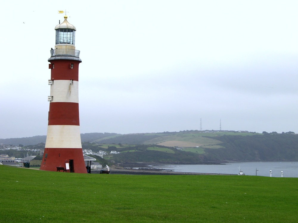 On Plymouth Hoe in the rain.