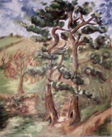 View of trees near Beaumaris