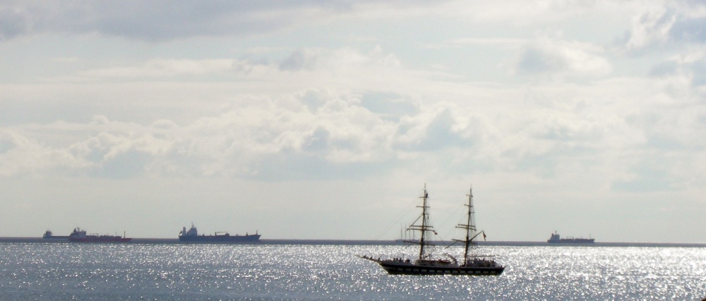 Tall ships sail by
