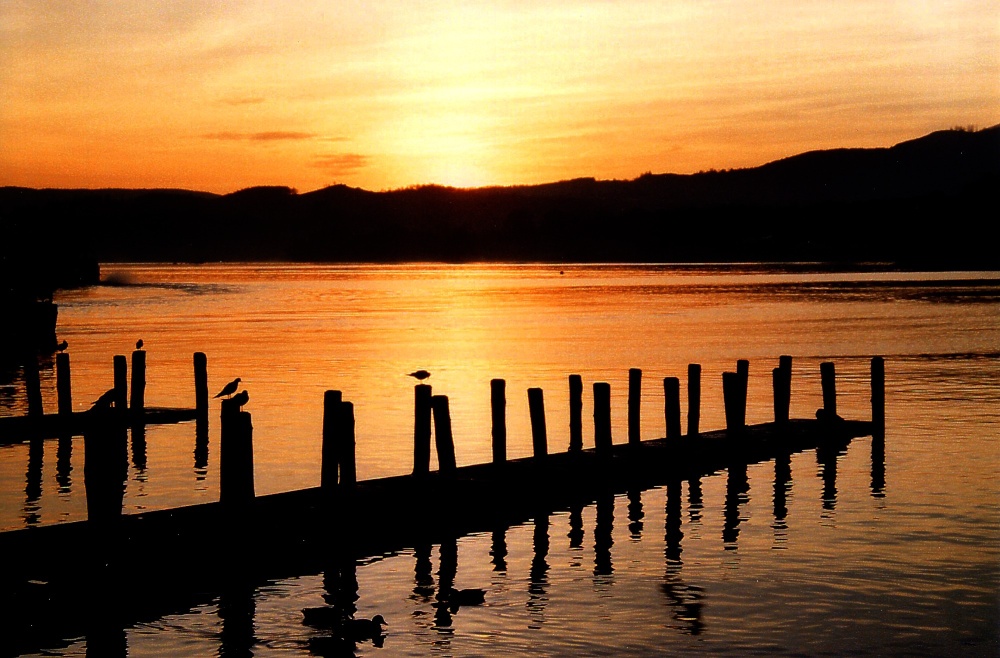 Photograph of Sunset at Waterhead, Windermere.