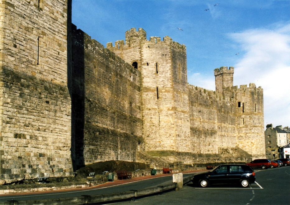 Caernarfon Castle on a cold February day. photo by Peter Evans