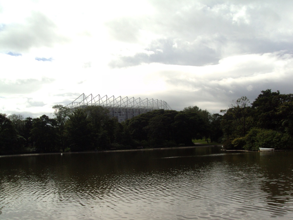 Newcastle FC Stadium from park near St. James' Park