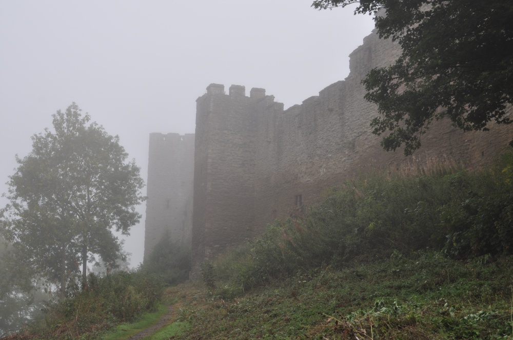 Ludlow Castle in the mist