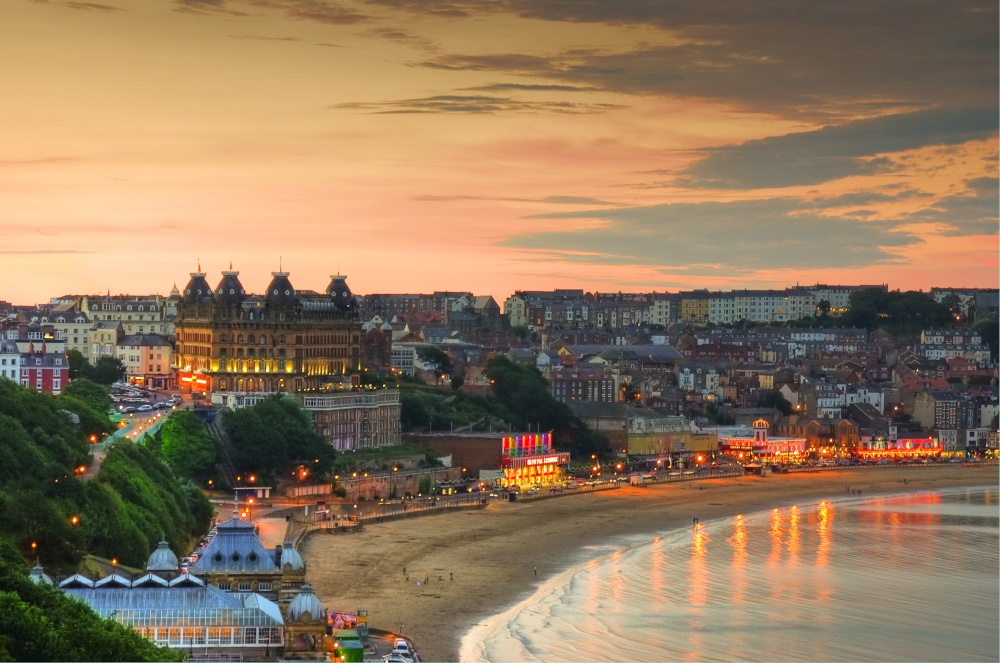 Photograph of Scarborough at twilight