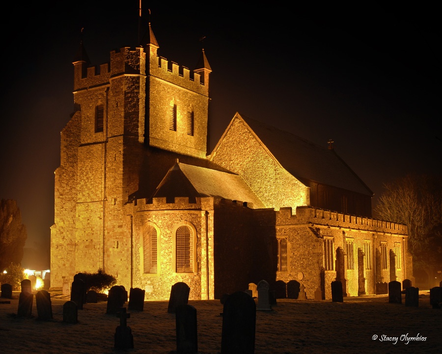 Wye Church at night
