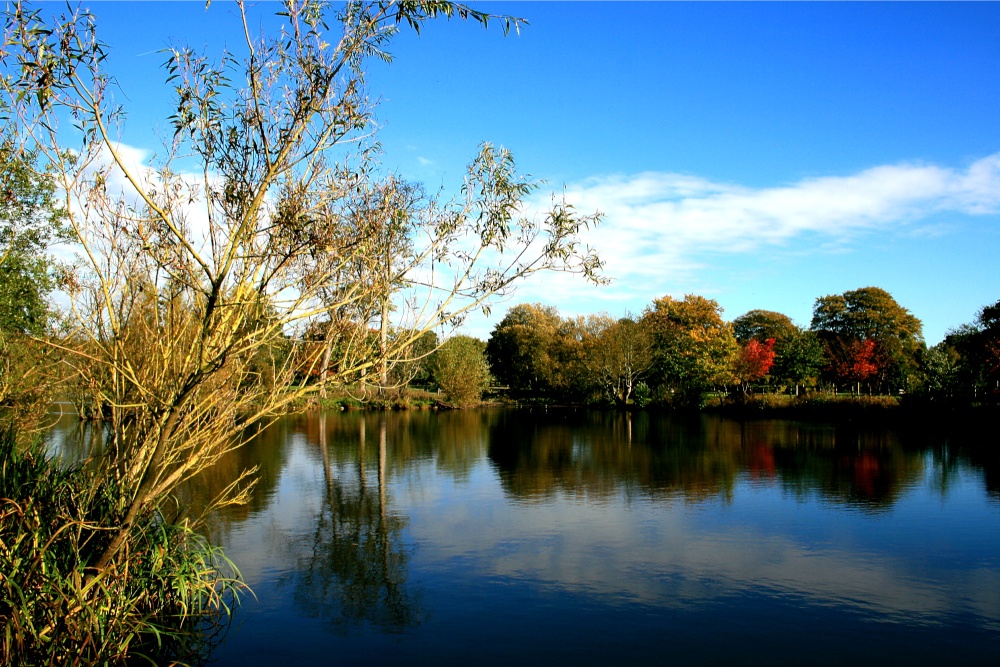 The Lake at Nidd. Autumn is starting to show its colours.