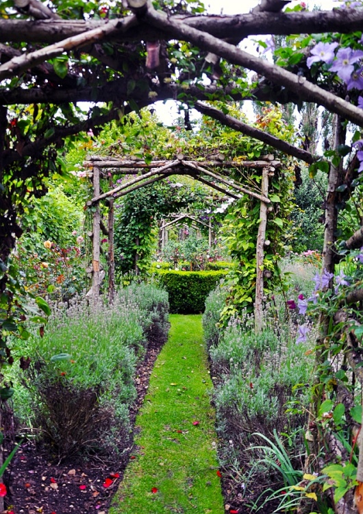 Pergola in The Priory's gardens