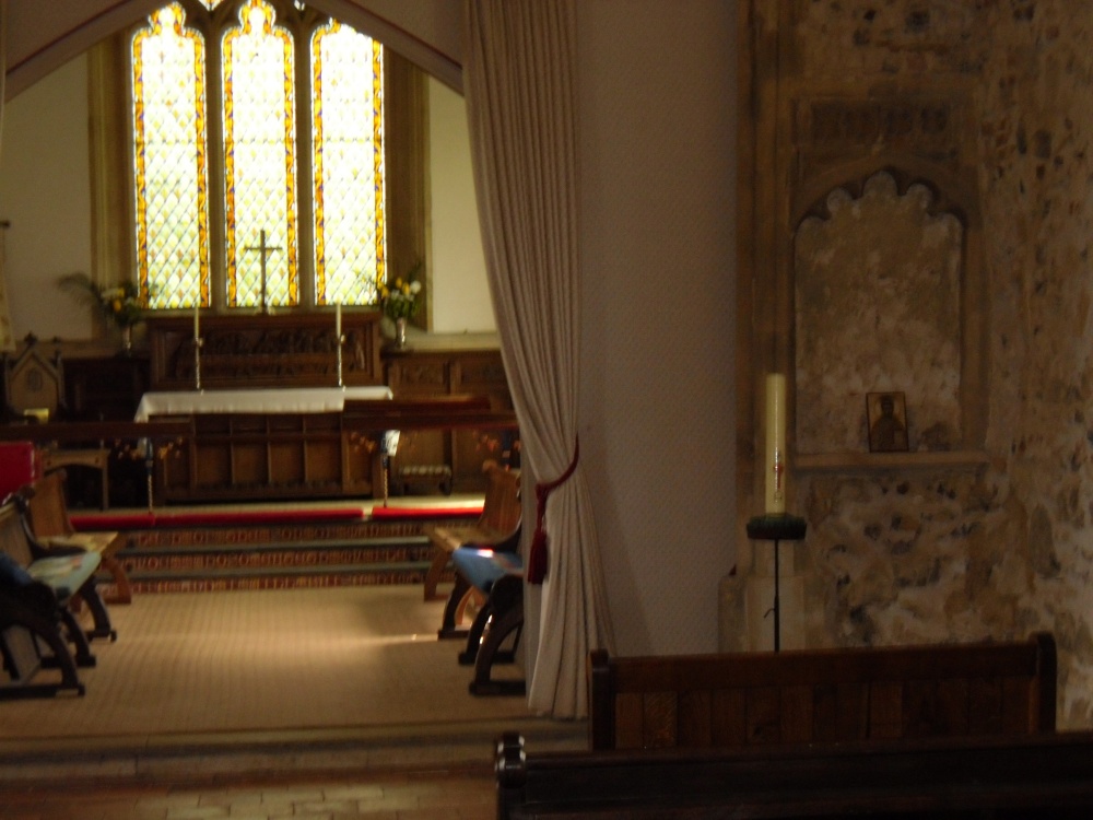 Interior of St Botolph's Church in Iken