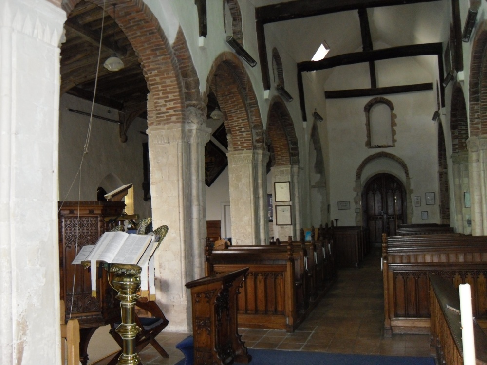 Interior of the medieval Church of Holy Virgin in Polstead, Suffolk