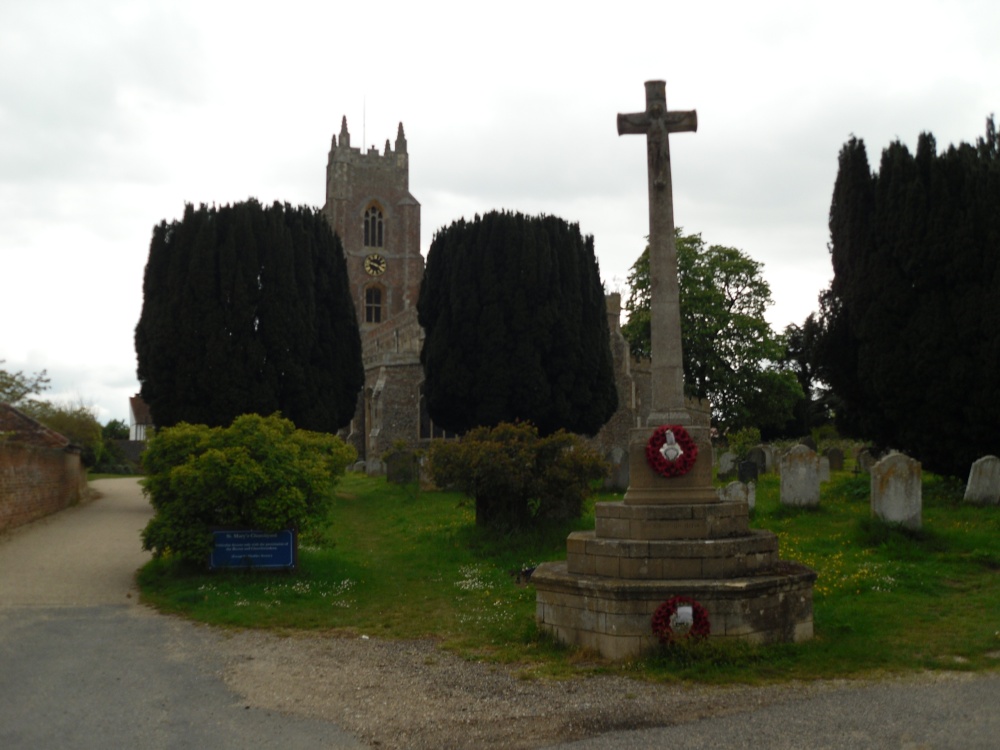Photograph of Ancient Church of Holy Virgin and yew trees in Stoke-By-Nayland, Suffolk