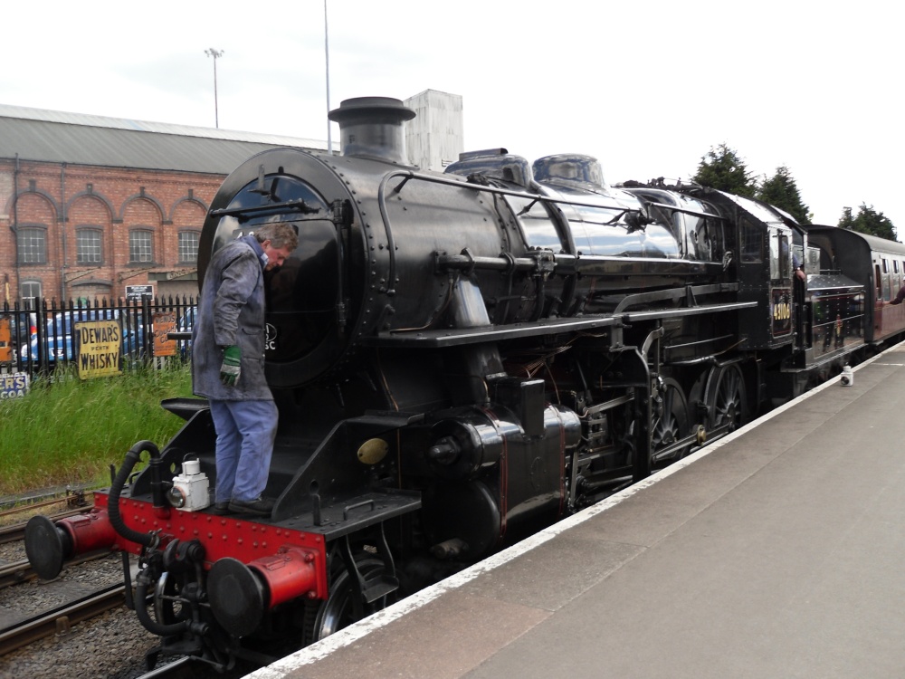 A steam-engine train in Kidderminster