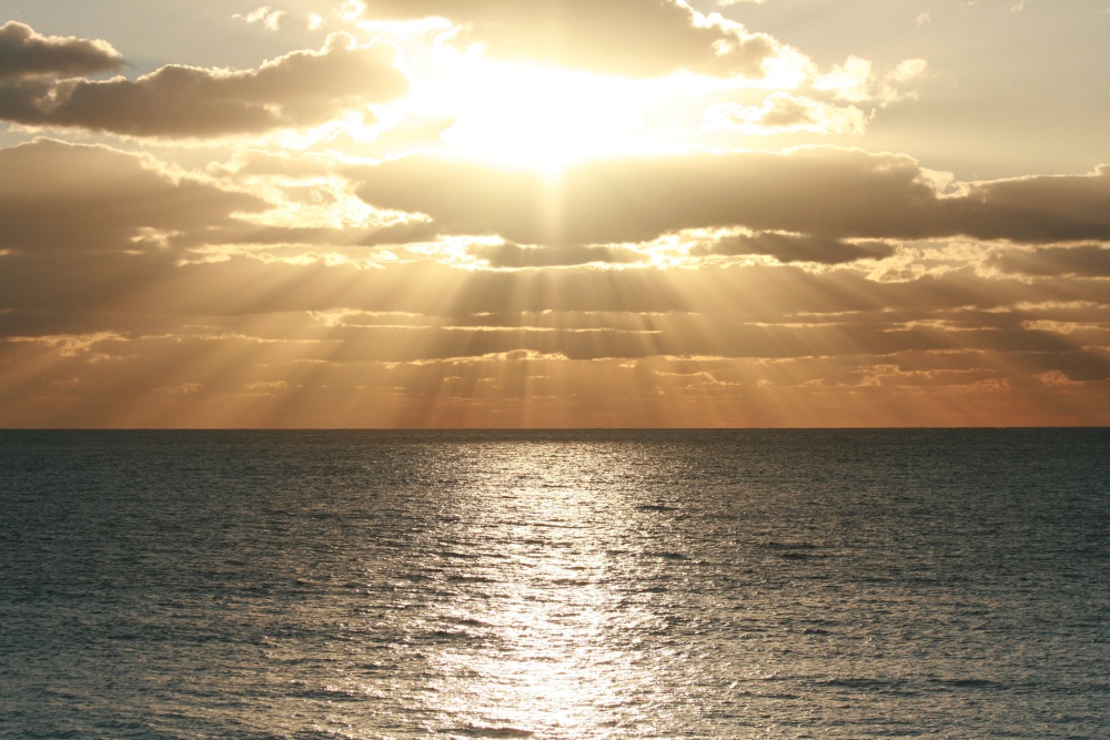 Photograph of Suns Rays over the English Channel
