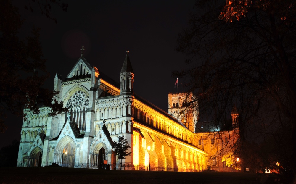 St Albans Cathedral at Night photo by Med Bentatou-claro