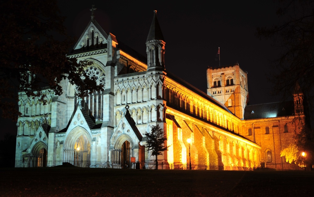 St Albans Cathedral at Night - MBC photo by Med Bentatou-claro