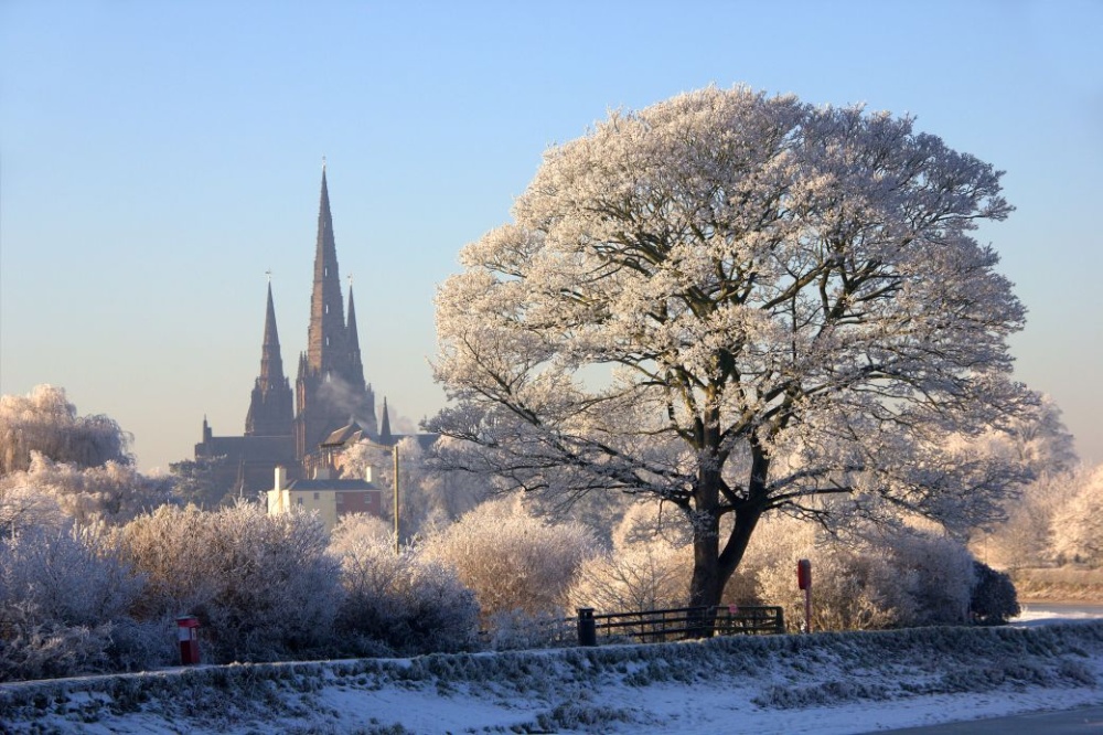 Photograph of Lichfield Cathedral  from Stowepool