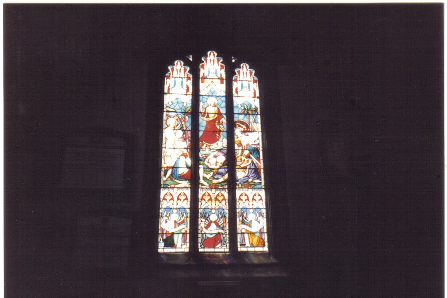 Stained glass window in Lancaster Priory