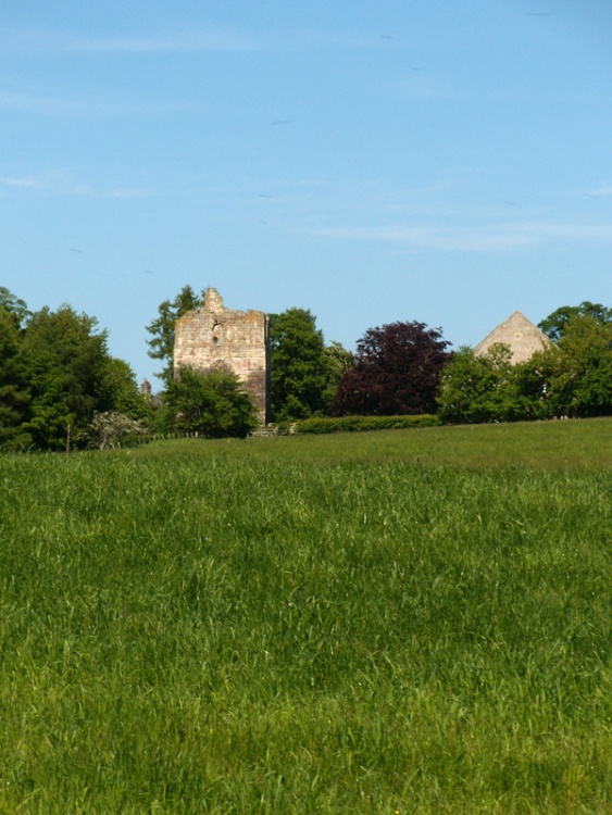 Etal Castle from train