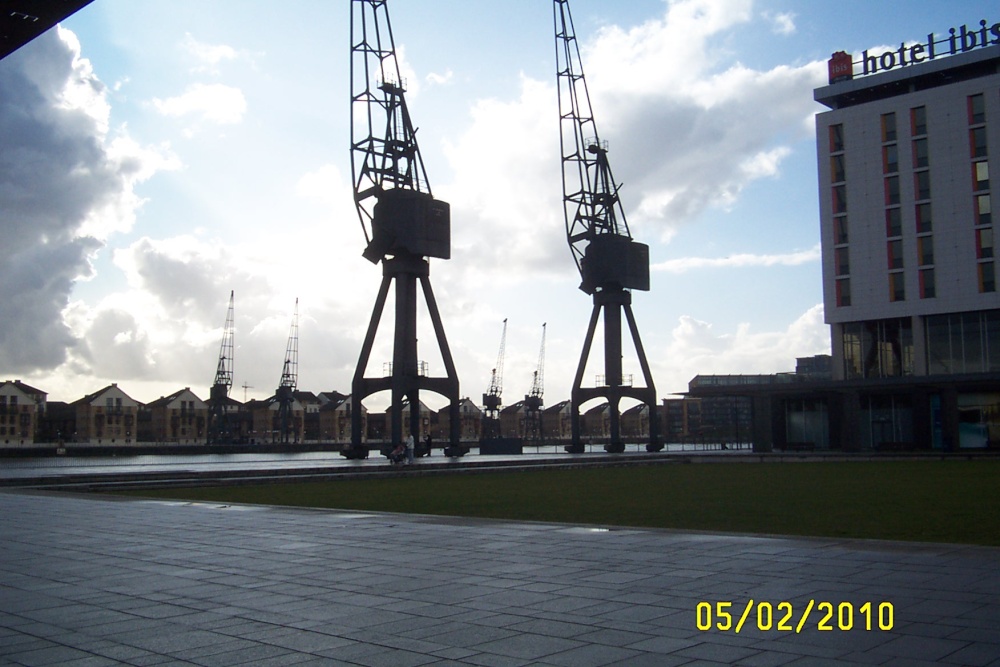 Preserved cranes outside the ExCel