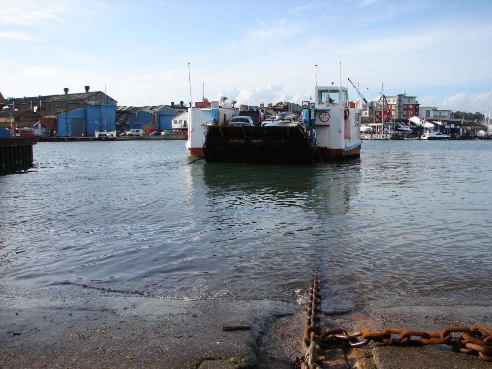 Photograph of Chain ferry across the river. East Cowes