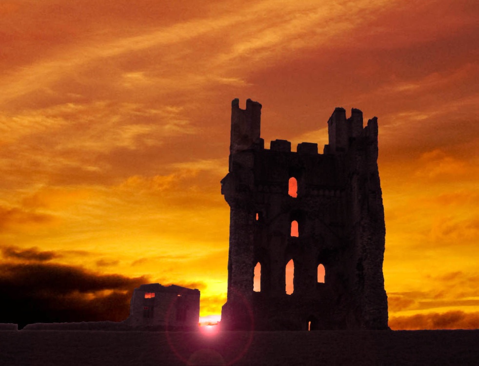 Photograph of Castle at Sunset