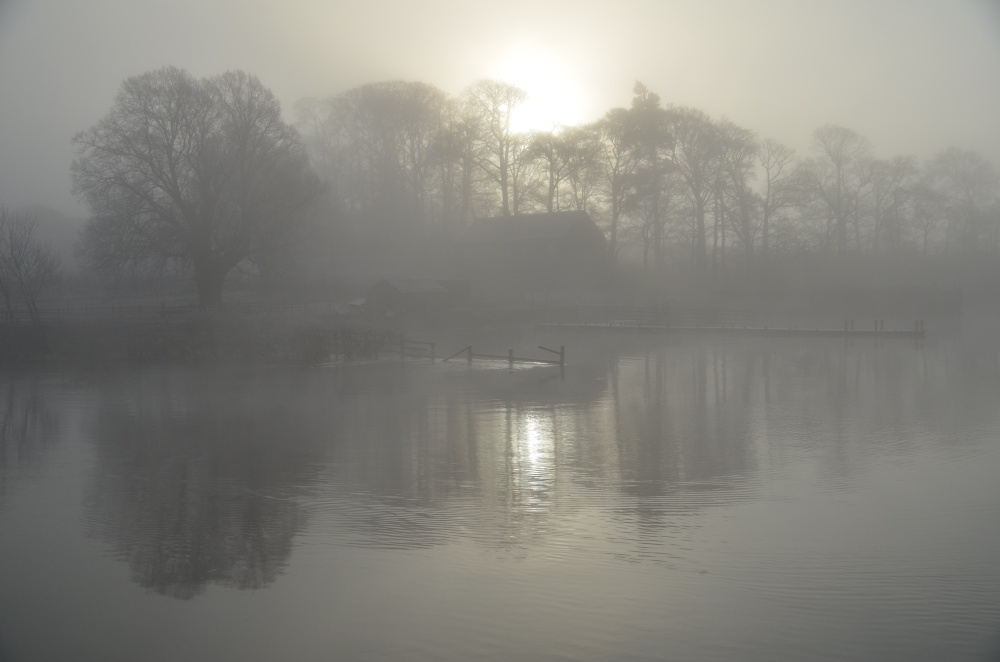 Early morning fog over the Cumbrian lakes