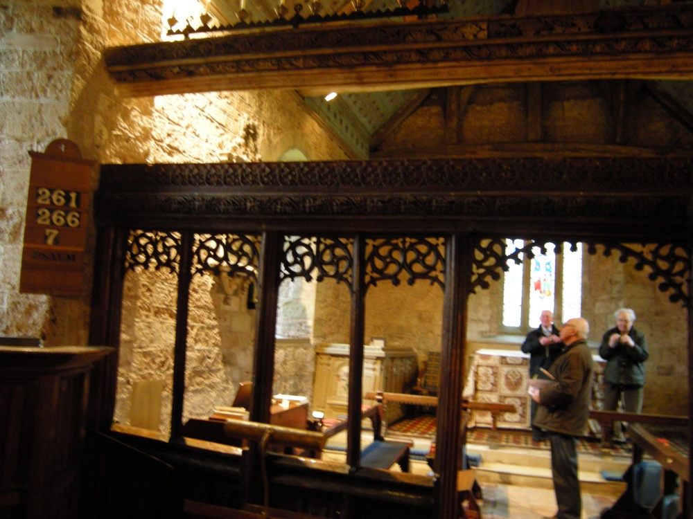 Interior of St Andrew's Church in Shelsley Walsh