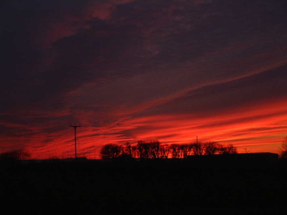 Burning sky at night