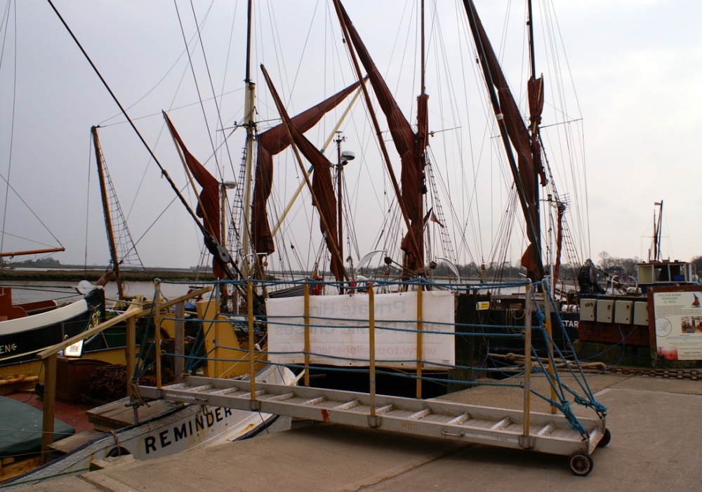Moored up at the jetty.