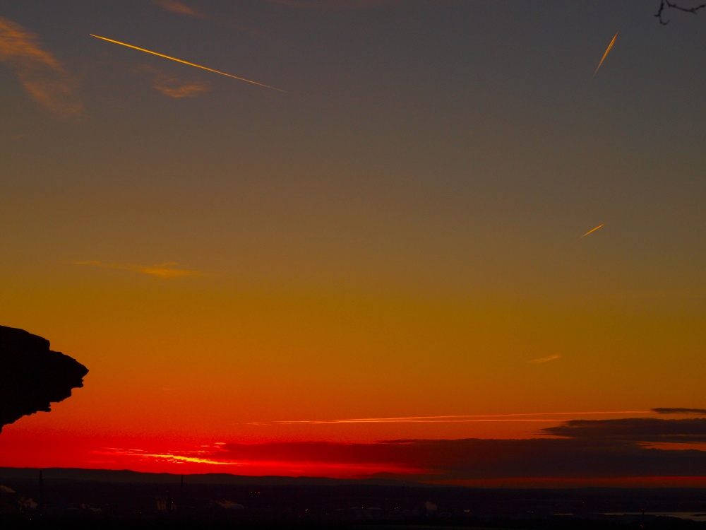 Photograph of Orange Sky from Helsby Hill