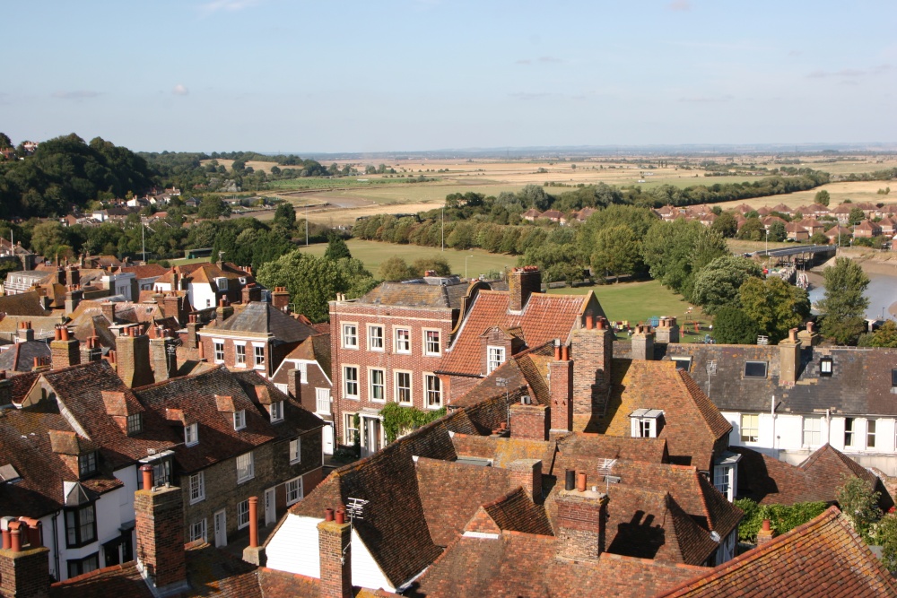 View north-east from the tower of St. Mary's Church, Rye