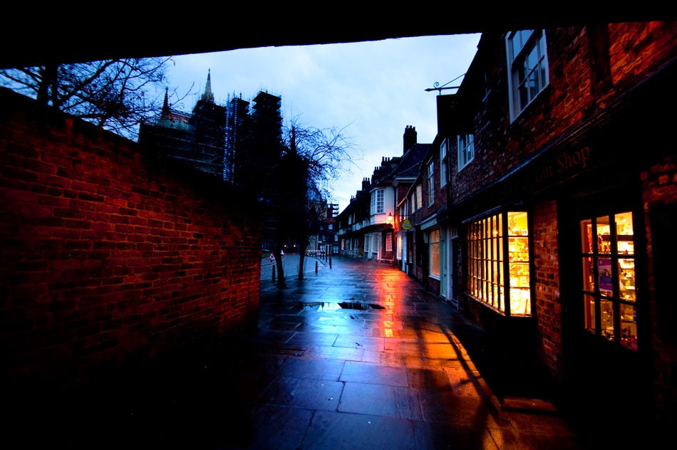 A wet street in York