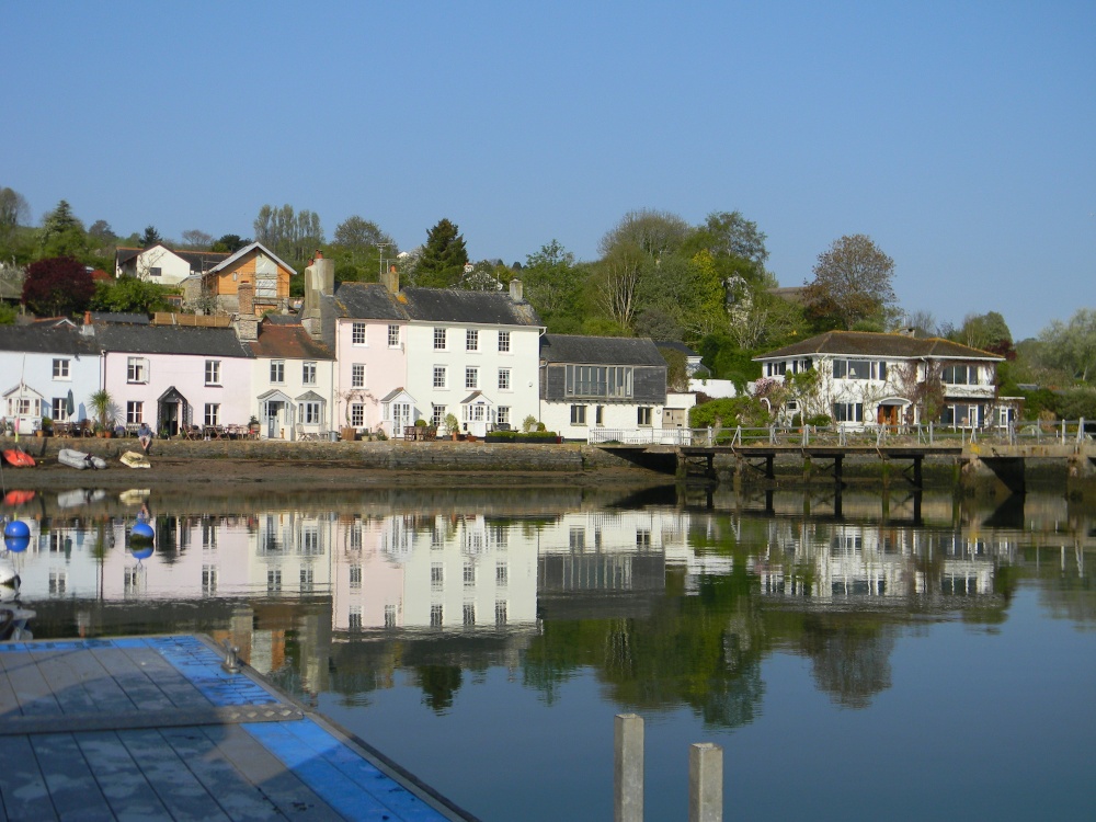 Photograph of Dittisham as seen from the River Dart