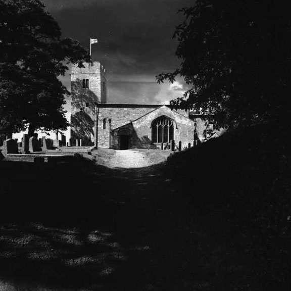 Redmarshall Church during thunderstorm