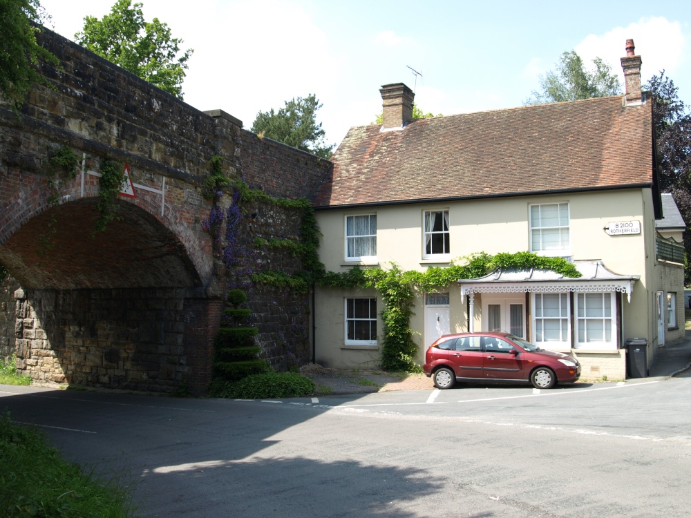 Photograph of The former shop by the Railway Bridge