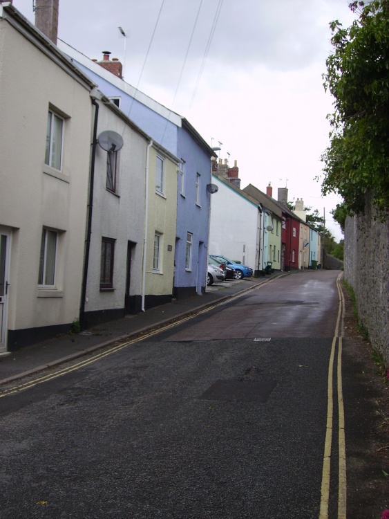 Lane of colourful cottages