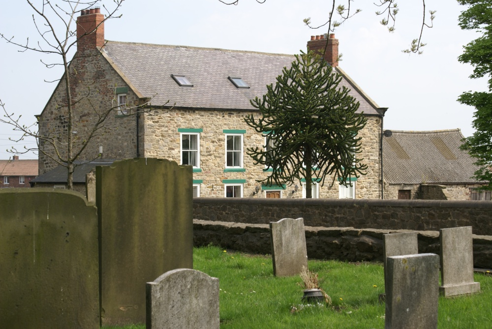 Hallgarth Farmhouse across the road from the cemetery
