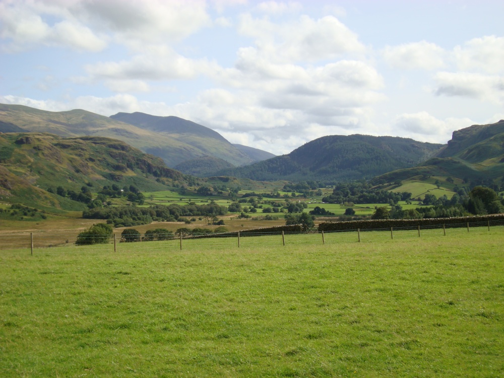 Surrounding landscape, a slope of Blencathra is on the left