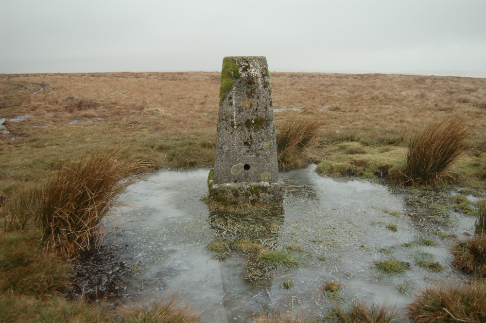 Frozen Trig on Dartmoor.