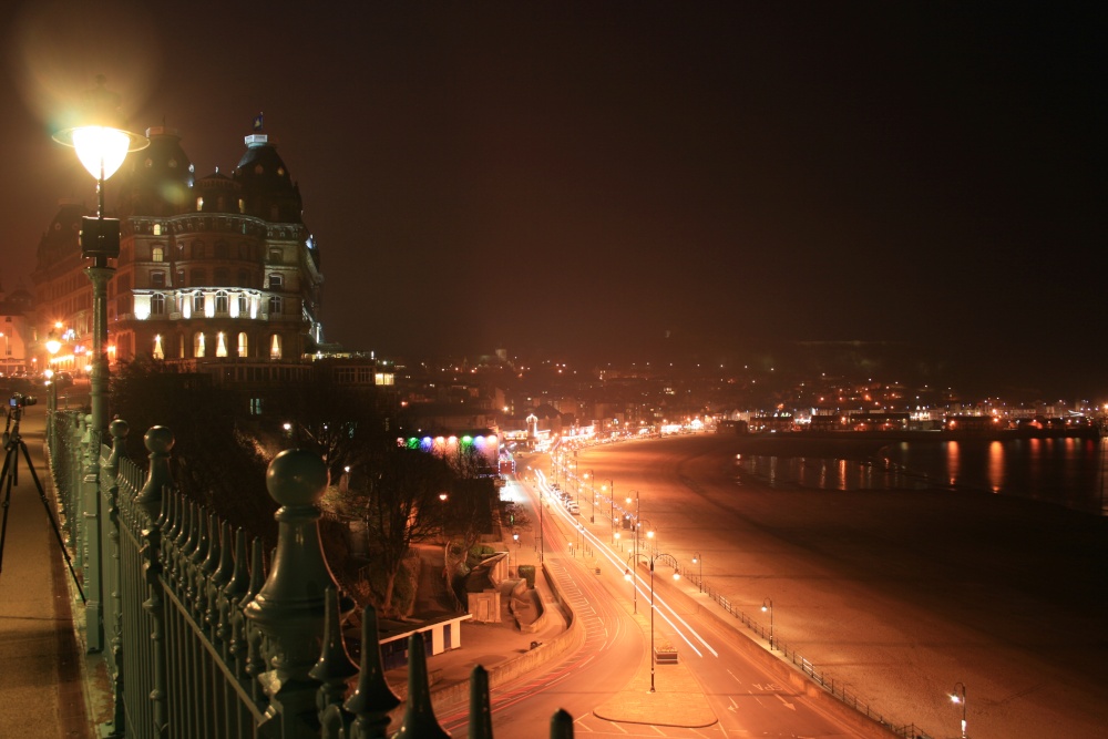 Scarborough seafront at night