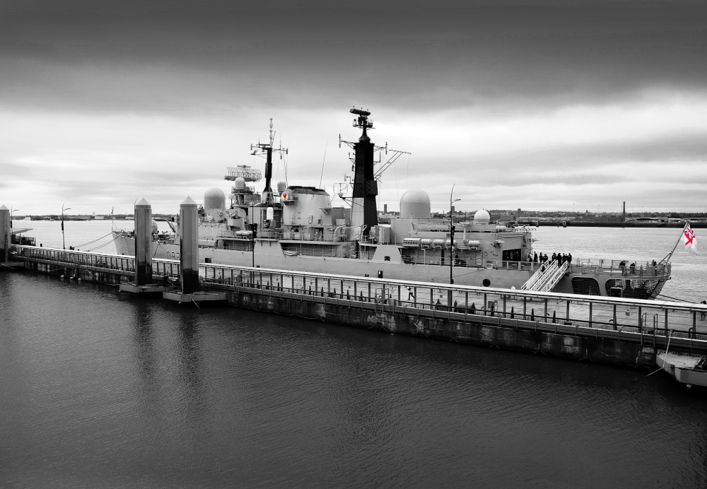 HMS Liverpool. Home for the last time.