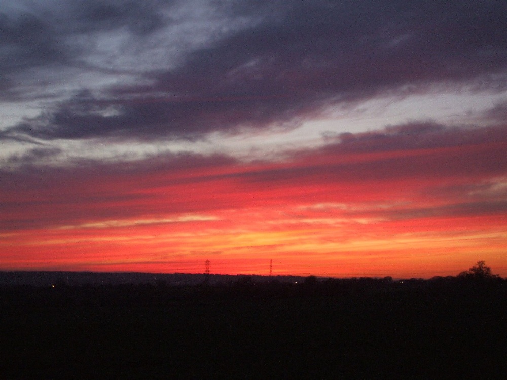 Photograph of Sunset over Trentham Staffordshire