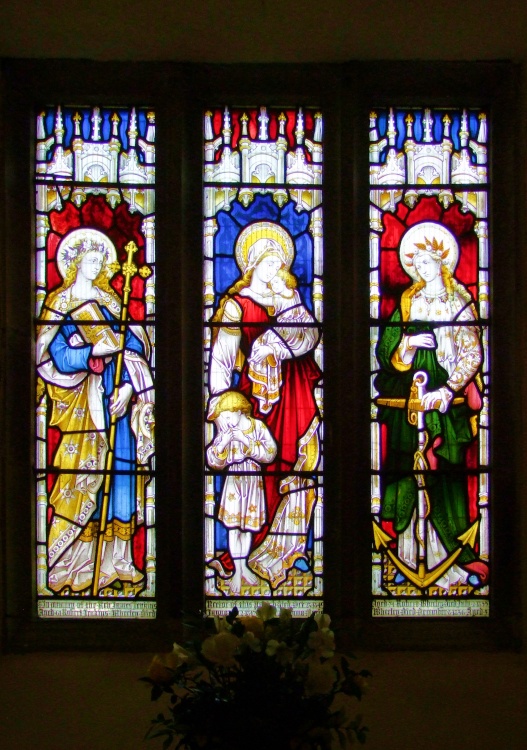 Stainglass window, St Faith, Llanfoist