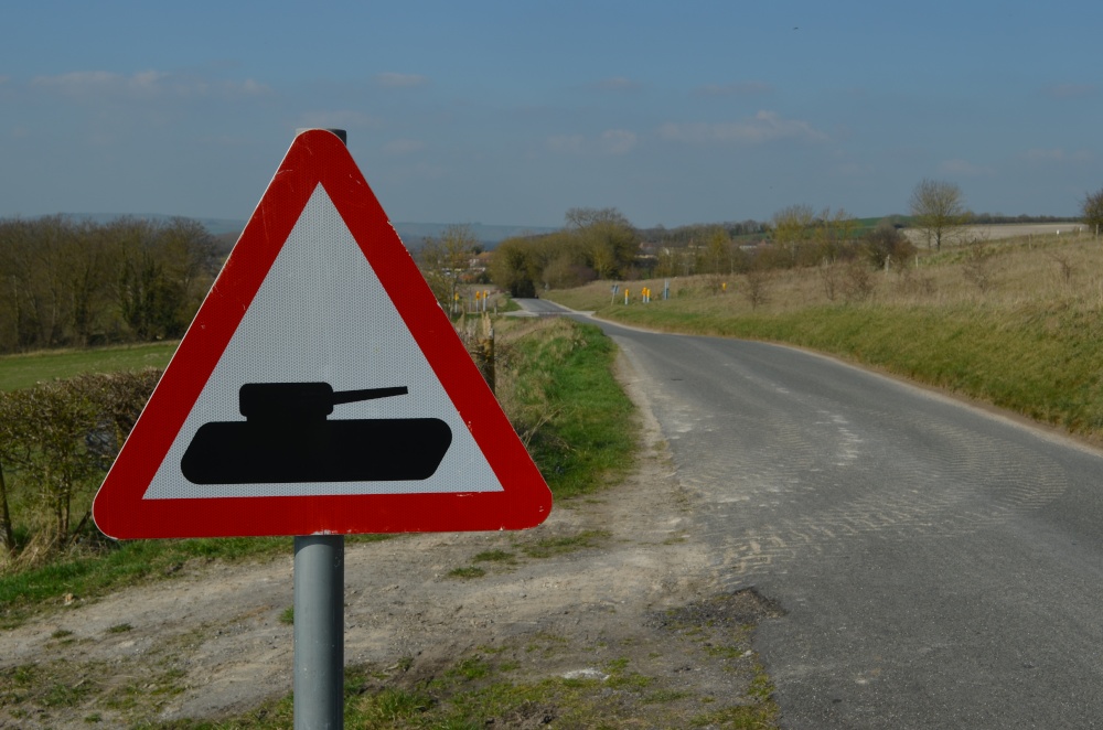Photograph of Warning sign near Enford